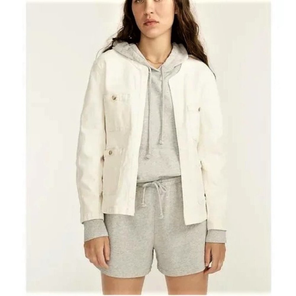 J. Crew Relaxed White Denim Coat